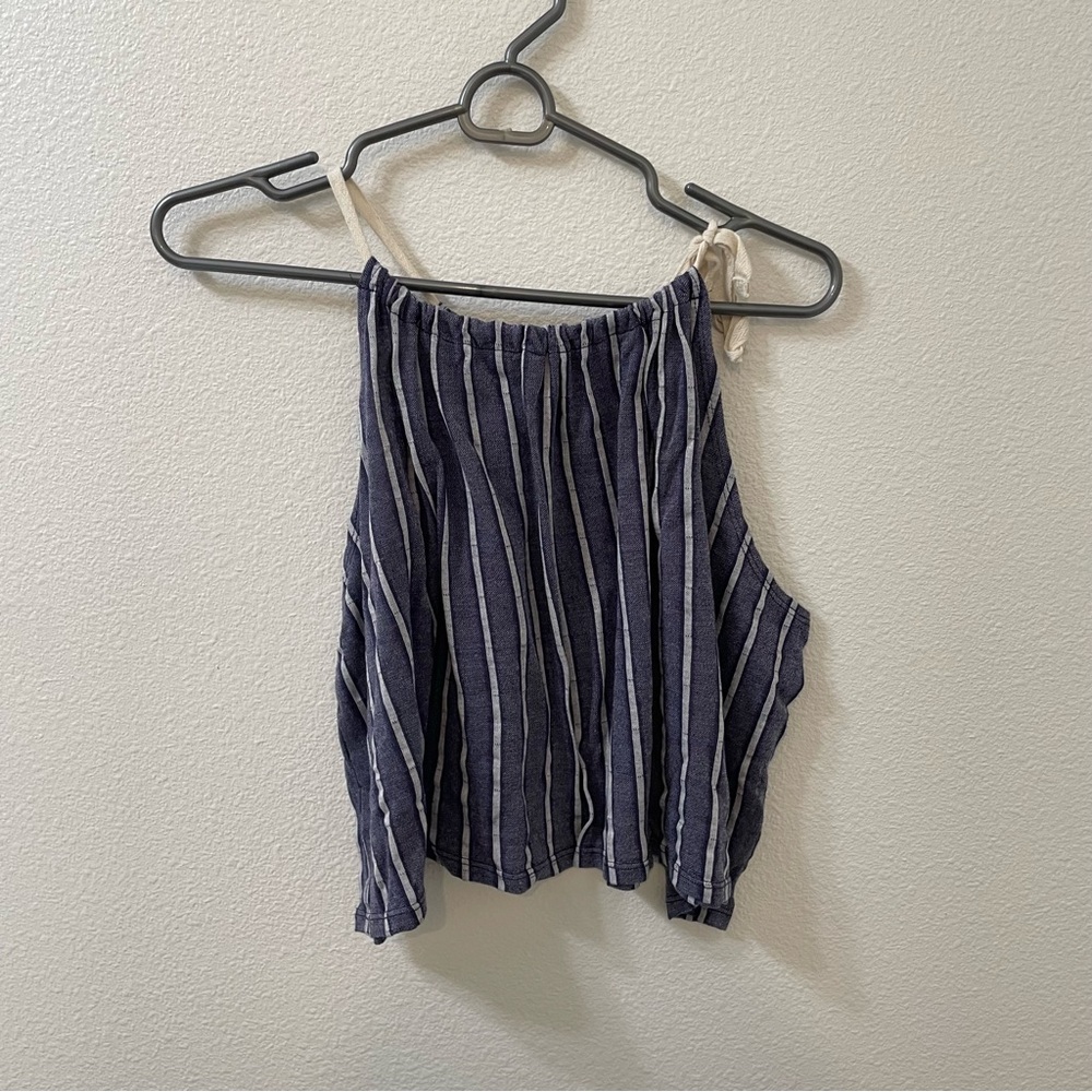 BDG tank top striped blue white large